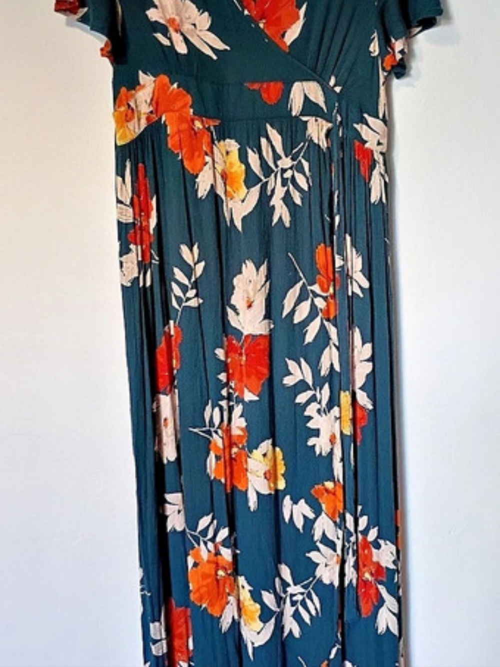 Patrons of Peace Floral Maxi Dress in Blue & Orange